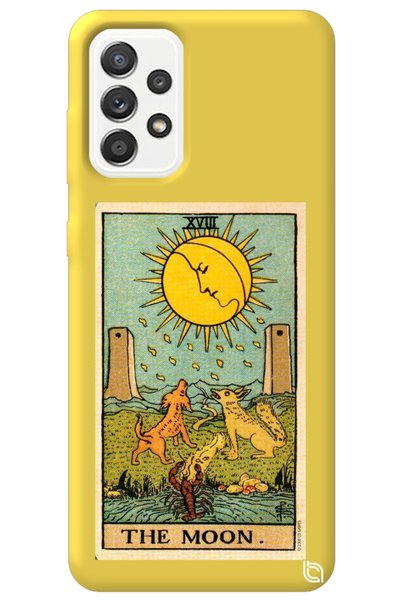 WANNA PROTECT Samsung Galaxy A52 Yellow Premium Velvet Inside Tarot Moon Patt...