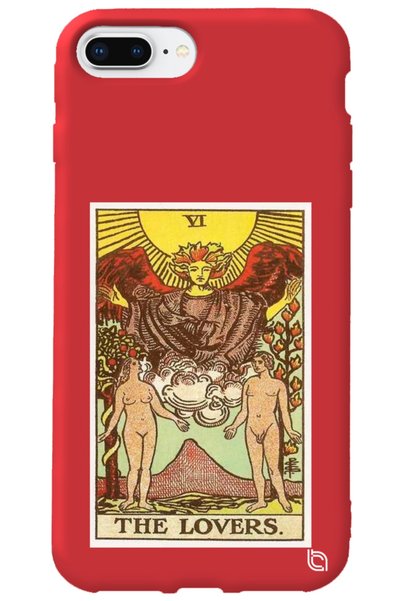WANNA PROTECT iPhone 7 Plus Red Premium Velvet Inside Tarot Lovers Patterned ...