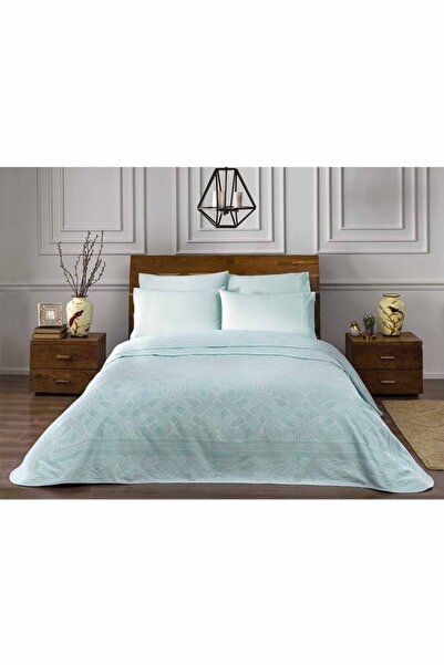 Taç Set Salice Turcoaz Dublu Jacquard Pique