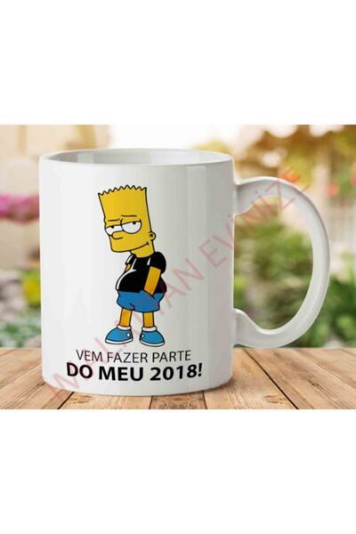 ART HEDİYE كوب بارت سيمبسون 2018 مطبوع على الجانبين