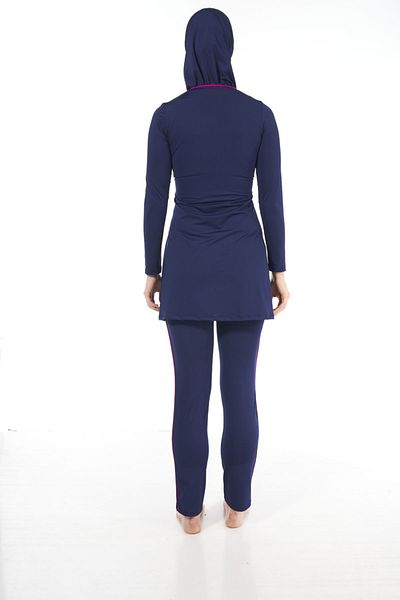 Estiva Women's Full Covered Hijab Swimsuit - Navy Blue