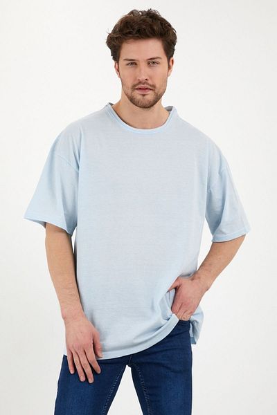 Pasage Μπλουζάκι Unisex Loose Cut Baby Blue Oversize