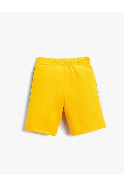 Koton Slogan Printed Shorts with Lace Waist