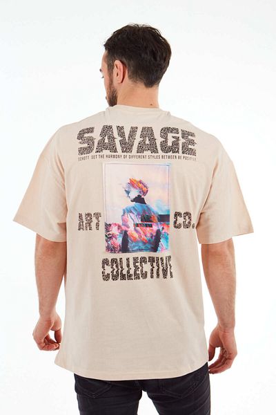 MBEY1989 Μπλουζάκι Mbey Oversize Cream Savage Unisex