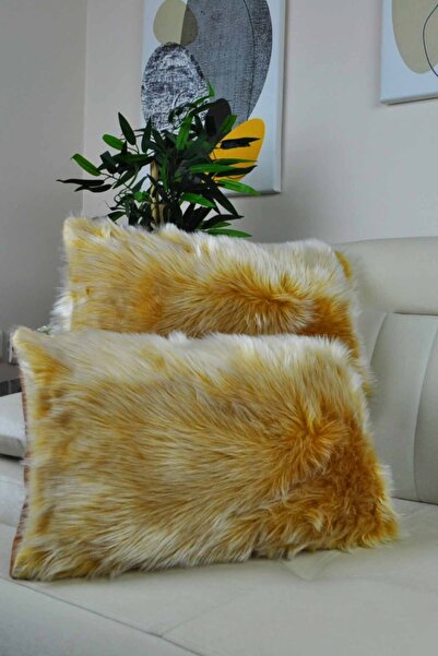 Paris Life غطاء وسادة قطيفة مستطيل - خردل