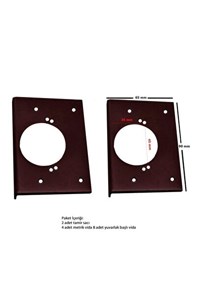 EYM Dolap Menteşe Tamir Sacı Seti Kapak Yuva Için 2 Li Koyu Kahve