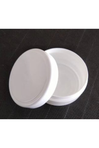 TEKNOSER 3 Pieces 50 Ml White Cosmetic Box Plastic Cream Jar Empty Box