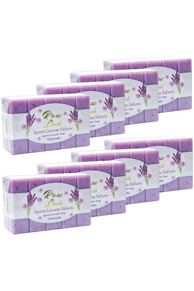 RoseLove صابون الاستحمام والجمال بزهرة اللافندر 5*120 جرام (600 جرام) هدية، تغليف شفاف وأنيق8 قطع
