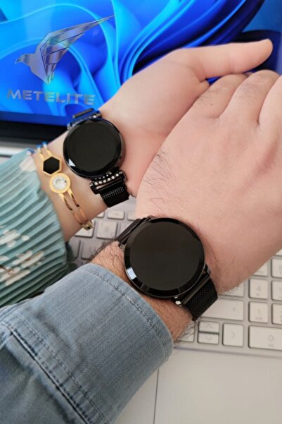 Tulpar Özel Kutusunda Çift Kol Saati Mıknatıslı Kordon Dokunmatik Led Sevgili...