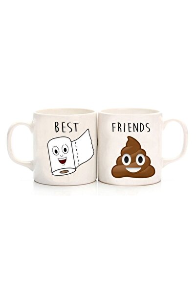 ART HEDİYE Tuvalet Kağıdı And Bok Best Friends D Baskılı Kupa Bardak