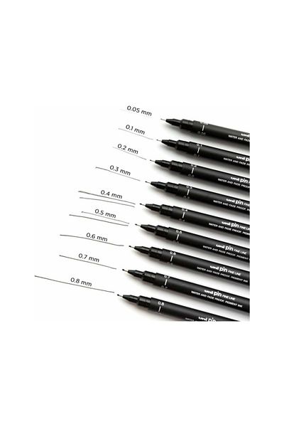 Unibal Uni Pin - Black Professional Pen 0.05mm