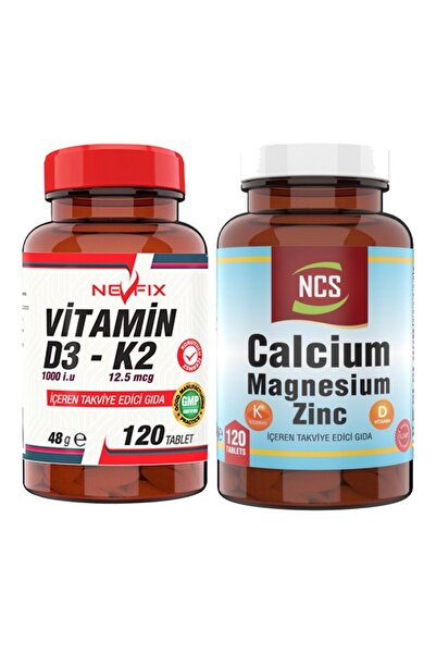 NCS Calcium Magnesium Çinko & Nevfix Vitamin D3-k2 120 Tablet