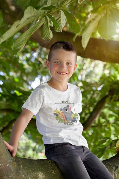 Raf Coll Tricou alb cu imprimeu digital pentru copii unisex