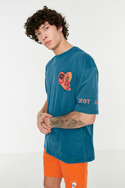 Trendyol Collection Oversize tričko Crew Neck 100% bavlna s potiskem - TMNSS22TS0609