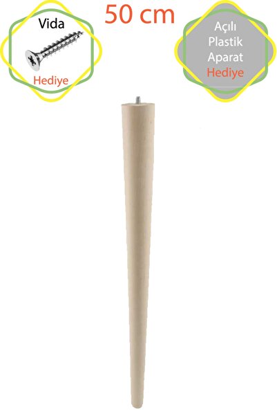 Evnalia 50 Cm Ahşap Ham Ayak Kütük Masa Orta Sehpa Zigon Ayağı