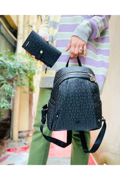 Just Polo Ayarlanabilir Askılı Kadın 9 Bölmeli Sırt Çantası Kombin