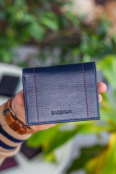 Garbalia Navy Blue Genuine Leather Wallet