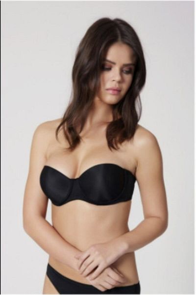 Orkide Women's Black Push-up Padding Basic Strapless Bra 2850