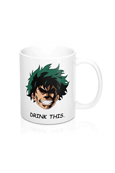 ART HEDİYE Anime My Hero Academia Deku İki Tarafı Baskılı Kupa Bardak
