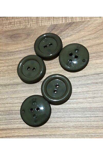Öztürk Plastic Coat Button 3 Cm. Pkt of 5 Colour: Khaki.