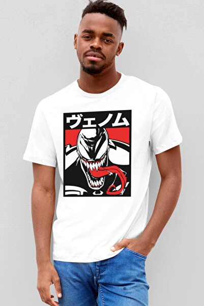 ROCKANDROLL Dugi jezik, bela majica kratkih rukava za muškarce T-shirt