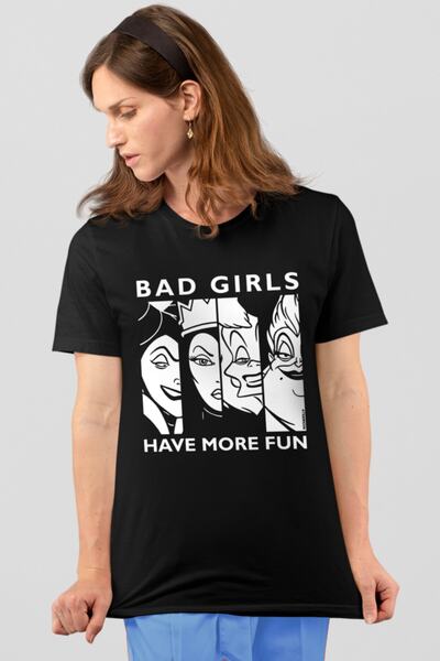 ROCKANDROLL Fun Women Tricou negru cu mânecă scurtă pentru femei