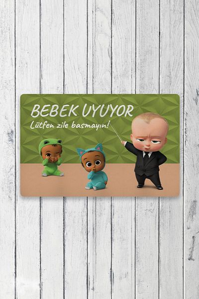 Vagonik Baby is Sleeping Boss Baby Digital Printed 50x70cm Decorative Multi-Purpose Indoor and Outdoor Door Mat
