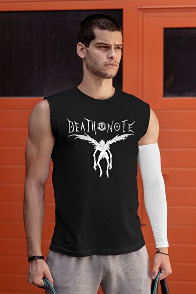 ROCKANDROLL مذكرة مجنحة الأكمام السوداء | تي شيرت رجالي بلا أكمام | رياضي