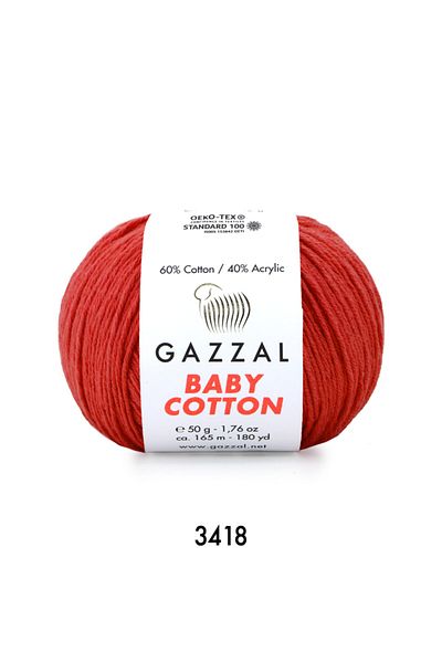 Gazzal 50 г бебешка памучна амигуруми - прежда за плетене 3418