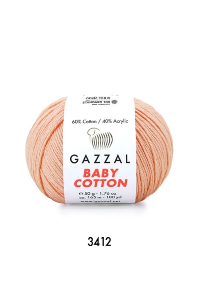 Gazzal Akdenizpos Sm01 Baby Cotton Hand Knitting Twine Sunset 3412 (Νέο)