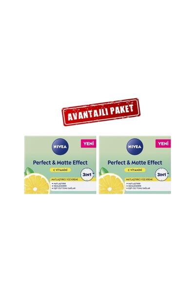 NIVEA Perfect & Matte Effect C Vitaminli Yüz Bakım Kremi 50ml X 2adet