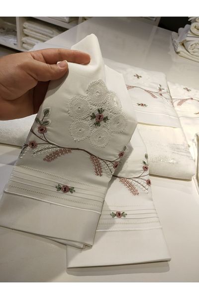 incisecrethome Our Handmade Needle Embroidered, Rococo and Embroidered Pique and Duvet Cover Set is Composed of 7 Pieces