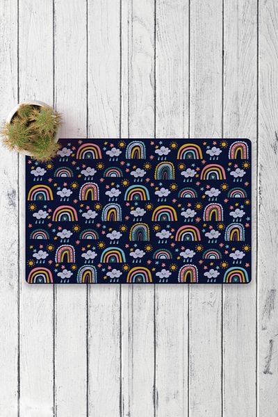 Vagonik Rainbow Digital Printed 50X70Cm Decorative Multi-Purpose Interior and Exterior Door Mat