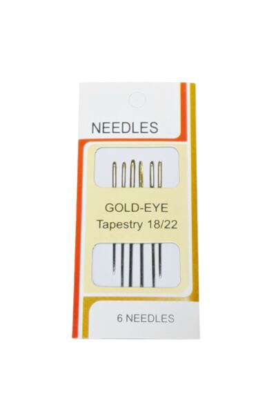 EleganTShoP Needles Etamin Kaneviçe Iğnesi Altın Gözlü Küt Uçlu
