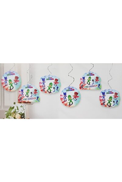 Deniz Parti Pjmask Pijamaskeliler Temalı 6 Lı Sarkıt Tavan Süsü