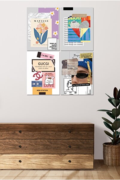 Cadran 4 Parçalı Çerçeve Görünümlü Mdf Tablo Seti Dnu053