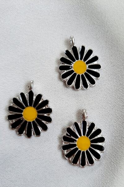 ella'nın çarşısı Медальон „Маргаритка“. 2 см. 1 брой. Сребрист цвят.