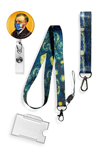 StormiStoretr Yıldızlı Geceler Van Gogh 4 Lü Set Boyun Ipi Telefon Askısı Yoy...