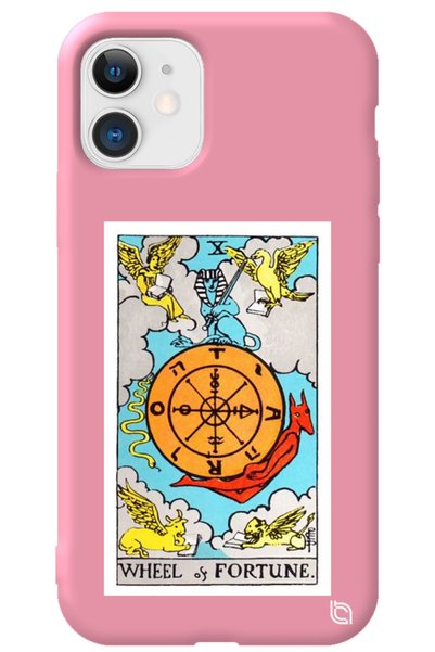 WANNA PROTECT iPhone 11 Pink Premium Velvet Inside Tarot Fate Patterned Silic...