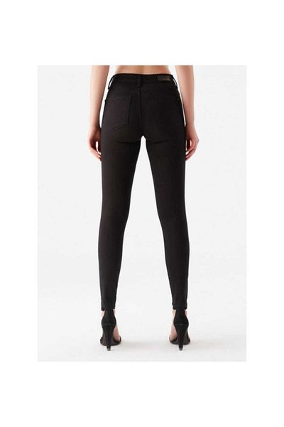 AVERİS Women's Black Skinny Jean High Waist Non-Fading Pants