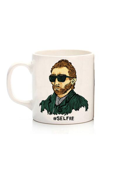 ART HEDİYE كوب فنسنت فان جوخ سيلفي مطبوع على الجانبين