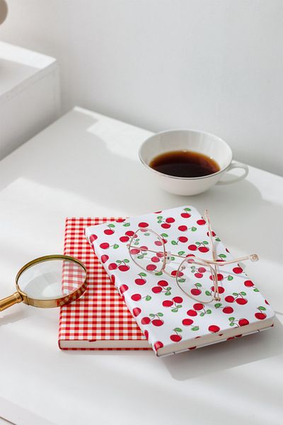 Matt Notebook 2 Notebook Set 13x21 Rubberized Striped Cherry