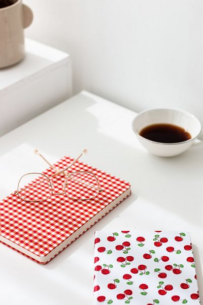Matt Notebook 2 Notebook Set 13x21 Rubberized Striped Cherry