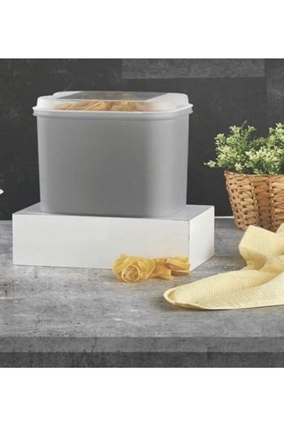 VİP AHMET 10 Liters + Large Size Shovel Gray Fairy Tale Flour Pulses Storage Container