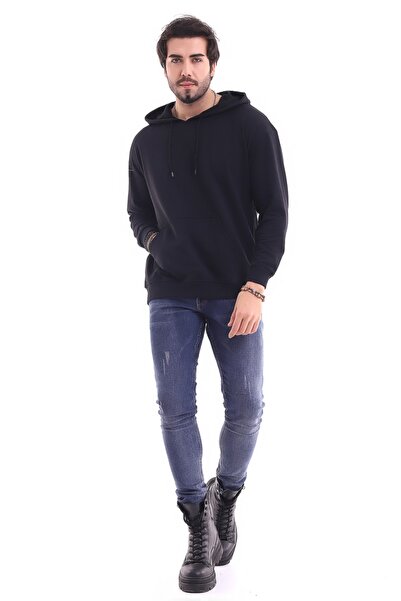 DragonFly Moda Βασικό φούτερ με κουκούλα, μαύρο, ανδρικό