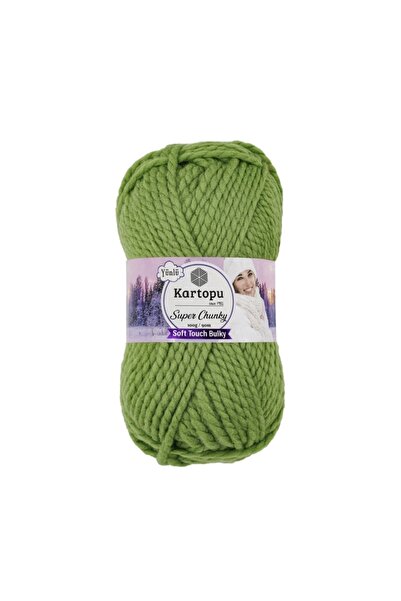 Kartopu Super Chunky K464 Fir de lână groasă de iarnă verde pentru tricotat m...