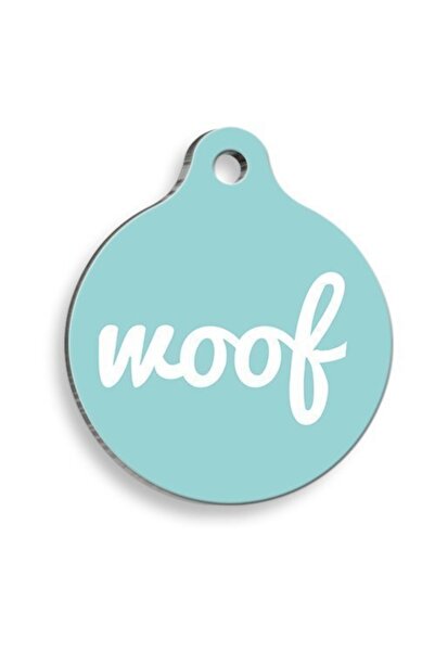 Pet Tag Art علامة كلب مستديرة باللون الأزرق - صغيرة: 2.5 سم