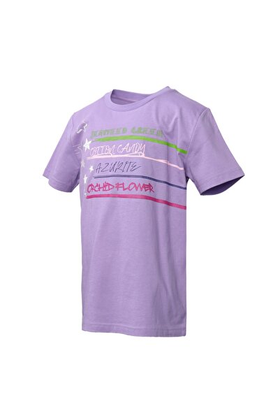 hummel 911500-2102 Μπλουζάκι για κορίτσια με λαιμόκοψη κανονική εφαρμογή με τύπωμα μωβ