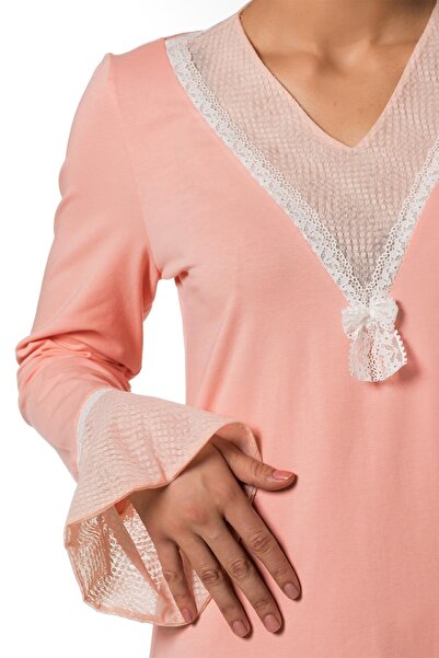 Doremi Long Sleeve Combed Cotton Nightgown