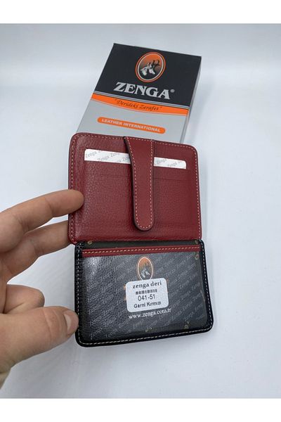 Zenga Original Genuine Leather A Quality Card Holder Men's Wallet Black - Brown